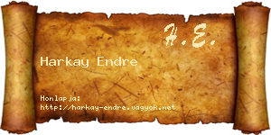 Harkay Endre névjegykártya